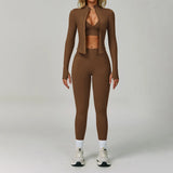 Set Deportivo 3 Piezas – Leggins, Brassiere y Chaqueta