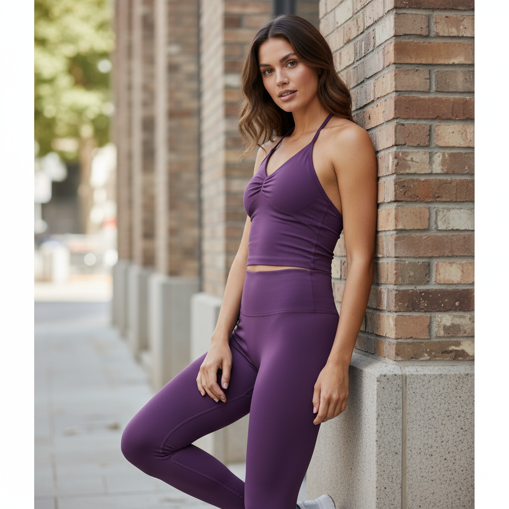 2 Piece Seamless Yoga Set Women Fitness Clothing Scrunch Bum Gym Leggings Padded Halter Tank Top Workout Outfits Sportswear