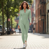 Yoga Bodysuit Long Sleeved Women's Tracksuits Gym Zipper Jumpsuits Sports Workout High-intensity Fitness One-piece Tights Suit